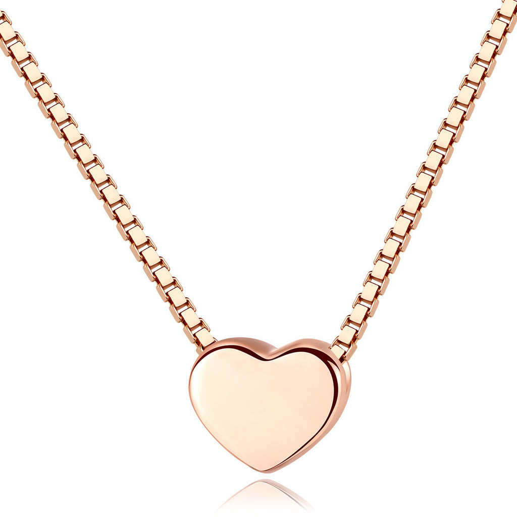 Elin Heart Necklace — Minimalist Love Necklace Rose 
