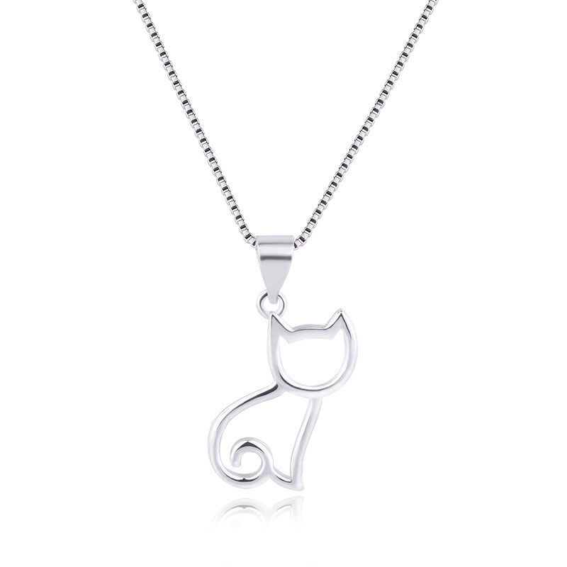 Annika Cat Outline Pendant Necklace