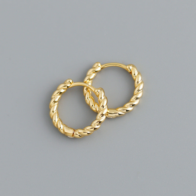 Hilde Twisted Huggie Hoops