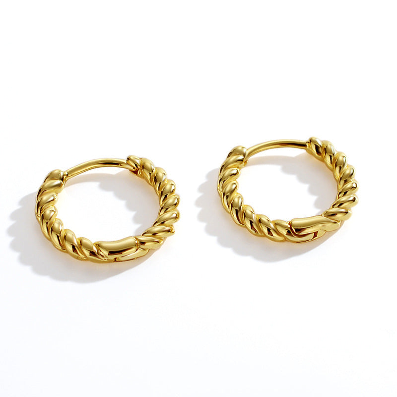 Hilde Twisted Huggie Hoops