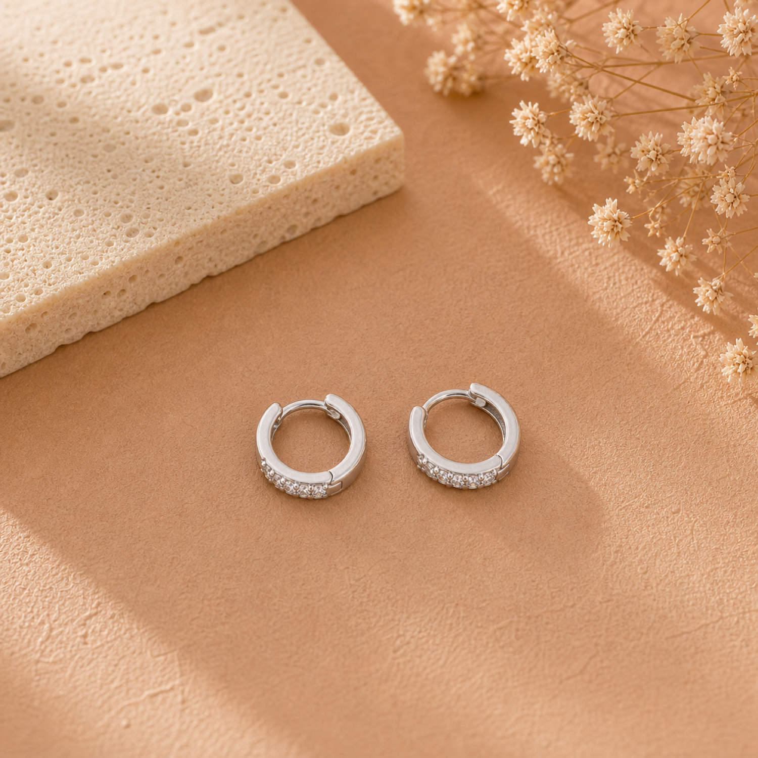 Ines Pave Huggie Hoops