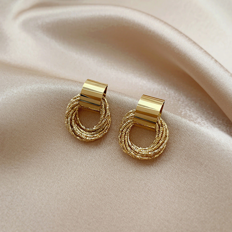 Vega Textured Coil Drop Earrings