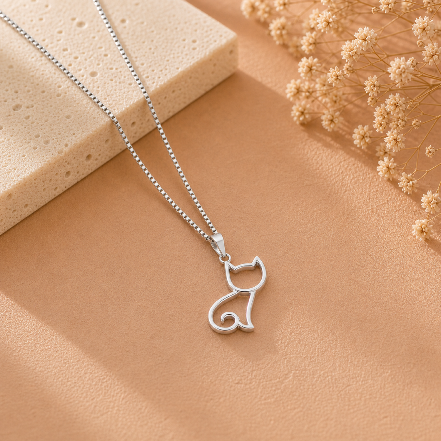 Annika Cat Outline Pendant Necklace