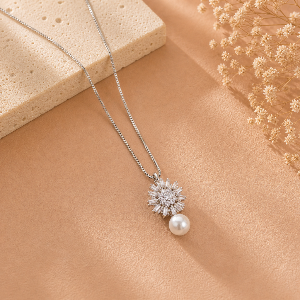 Vilma Pearl Starburst Pendant Necklace